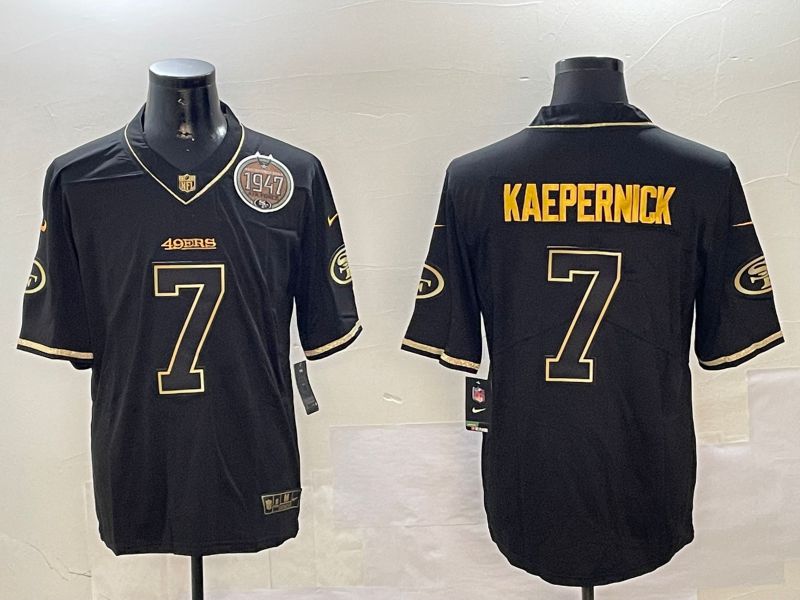 Men San Francisco 49ers #7 Kaepernick Black Gold Throwback 2024 Nike Limited NFL Jersey style 2->oakland raiders->NFL Jersey